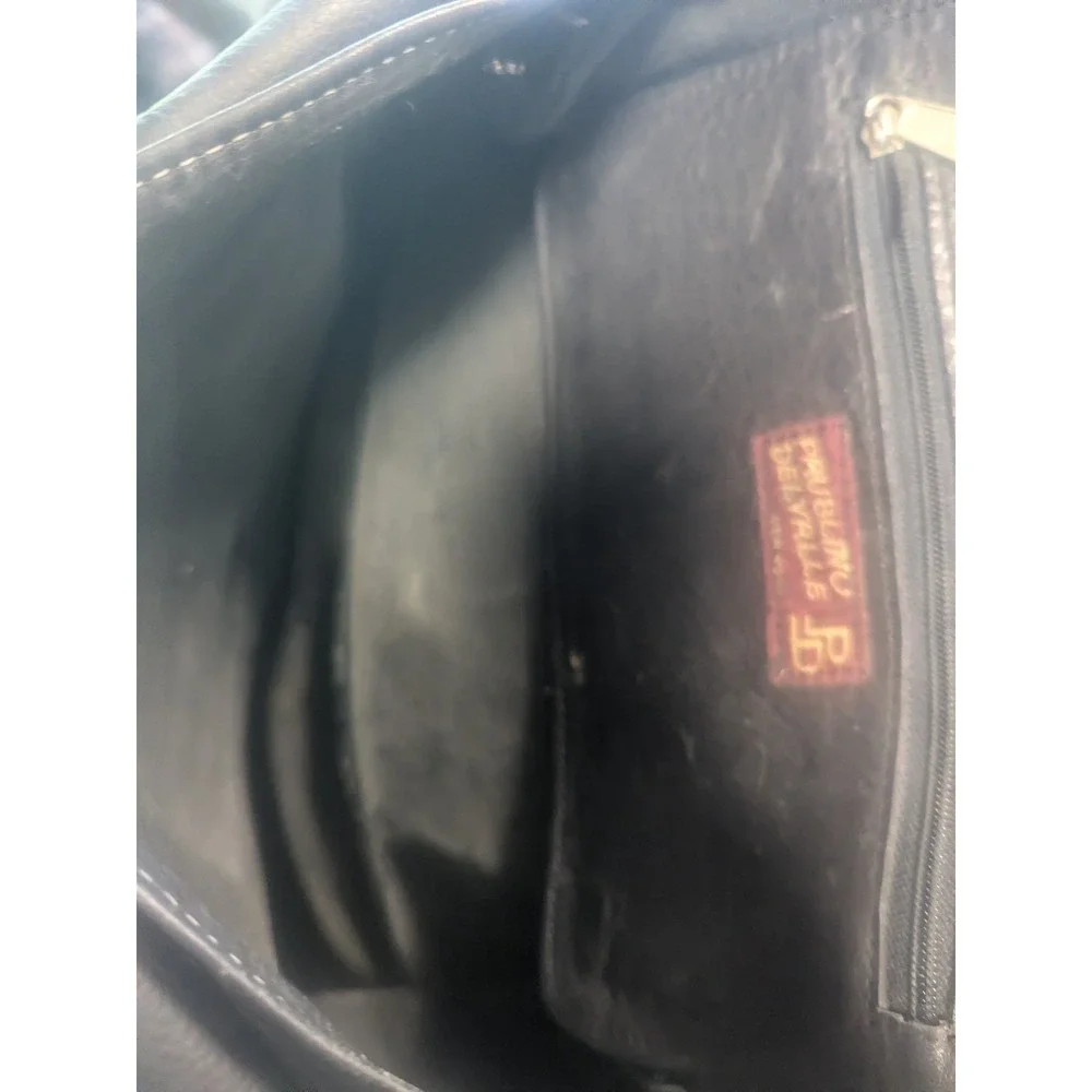 Paul B Delvaille Messenger Bag New‎ York Black Brown Leather Vtg Flap Shoulder
